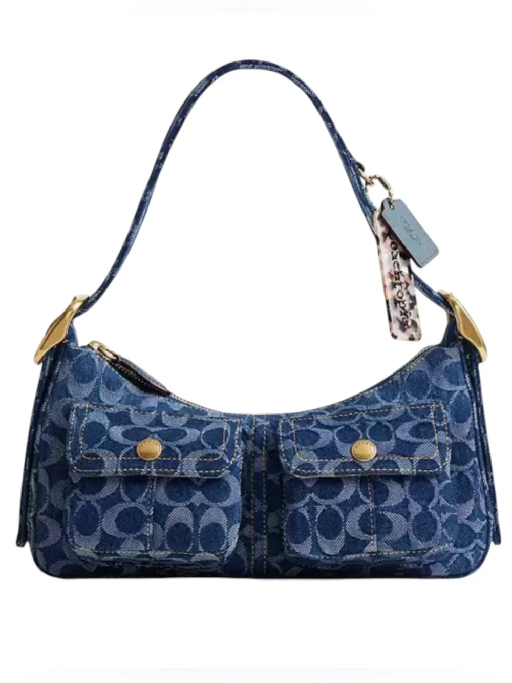 New LIMITED Coach Coachtopia Cargo Shoulder Bag in Signature Blue Denim - Picture 1 of 14